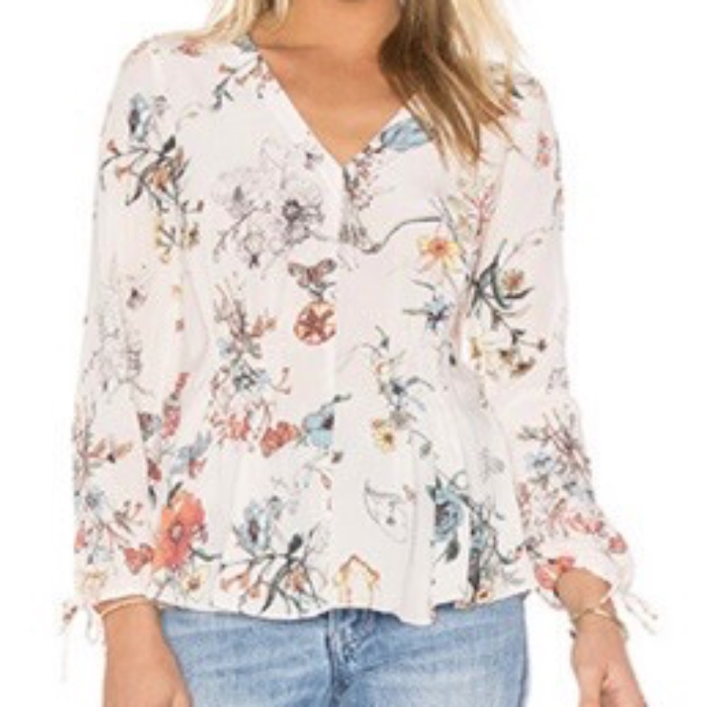 Rebecca Taylor Meadow Flower long sleeve silk blouse